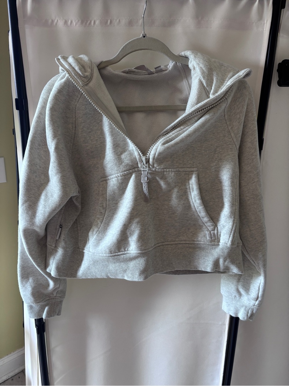 Rhoback Light Gray Half-Zip Hooded Sweatshirt